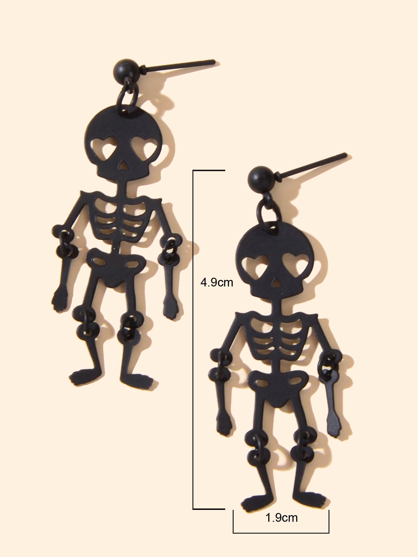 Black Skeleton Gothic Jewellery Skull Bone Earrings-2