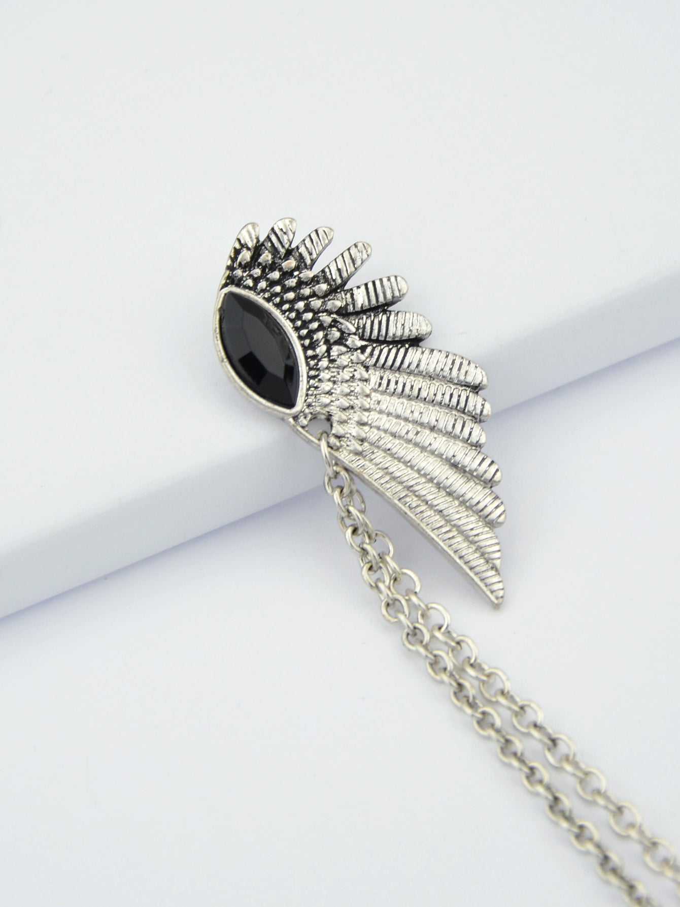 Wings Vintage Sweater Shawl Chain Clips Antique Cardigan Collar Holders Brooch-4