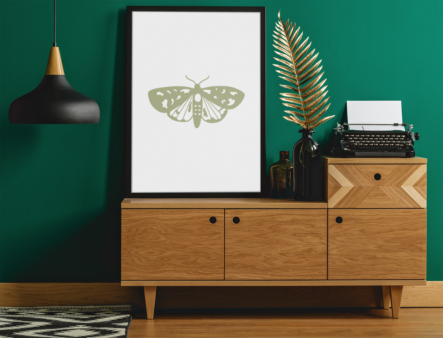 Boho Moth Boho Hippie Simple Home Wall Decor Print-0