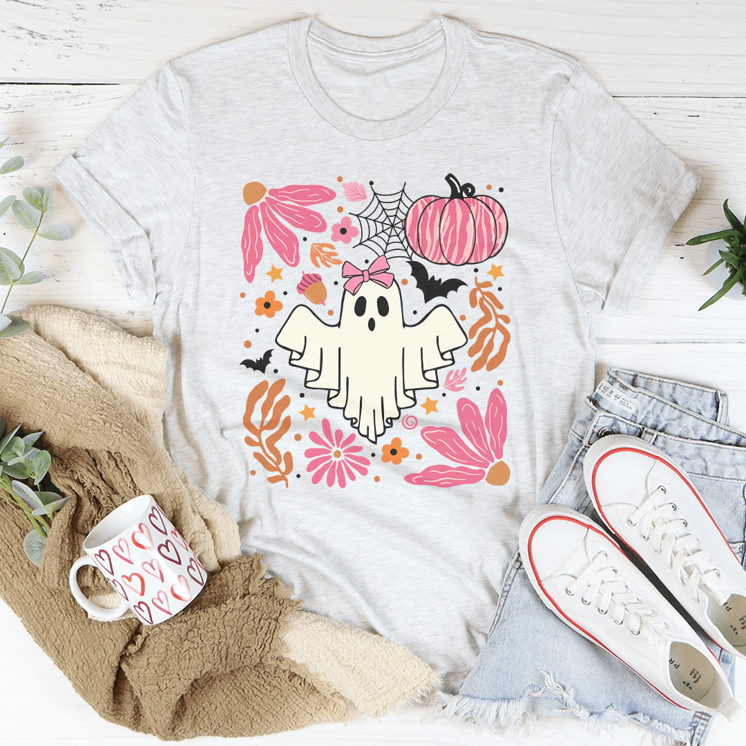 Halloween Pink Ghost Tee-3