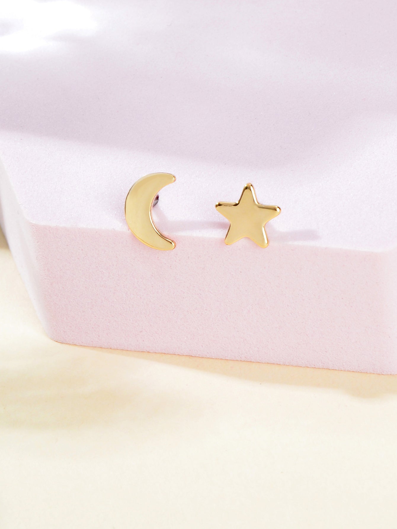 Starry Night Delight Moon and Stars Stud Earrings - Sparkle Under the Moonlight-2
