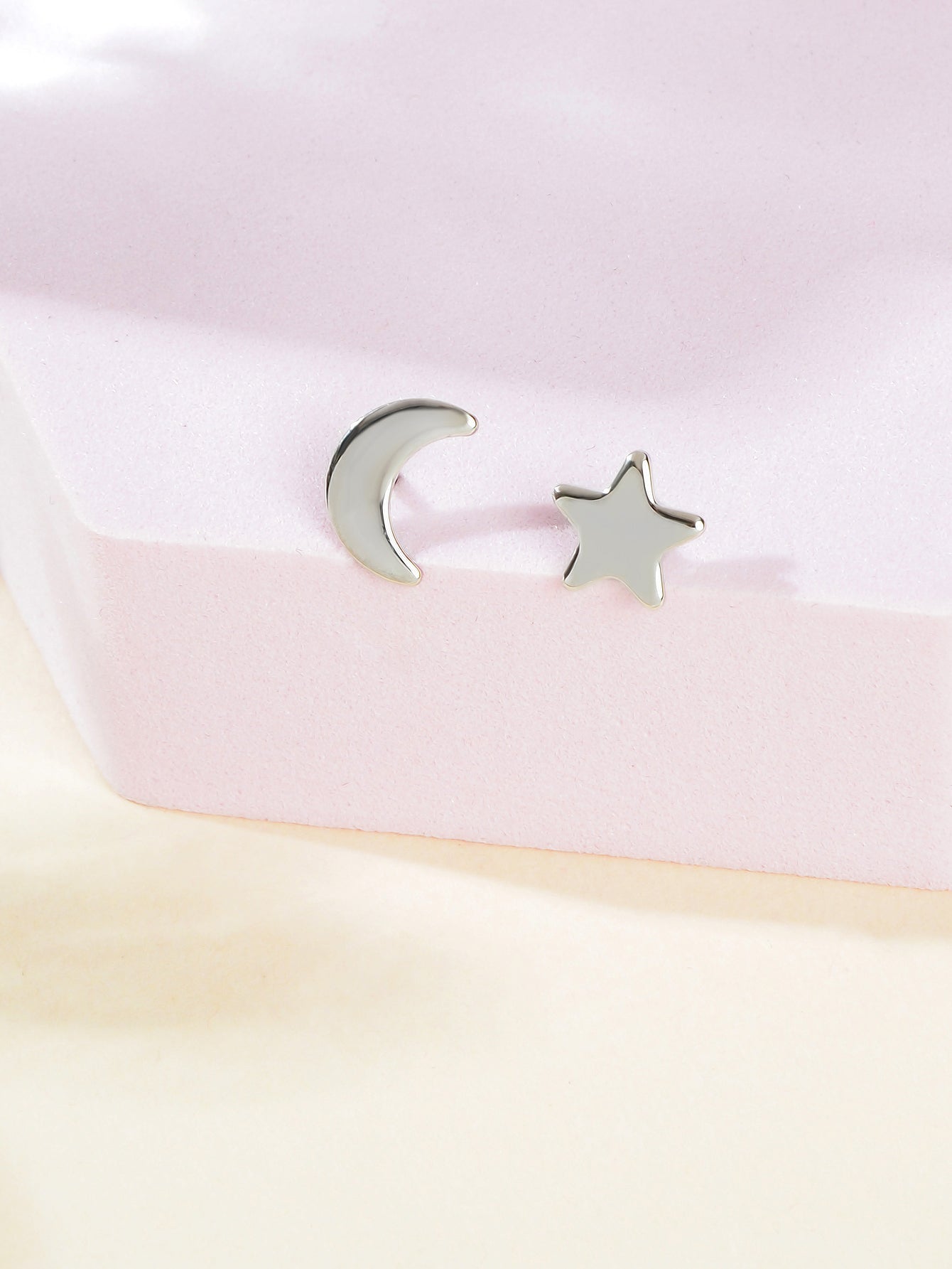 Starry Night Delight Moon and Stars Stud Earrings - Sparkle Under the Moonlight-3