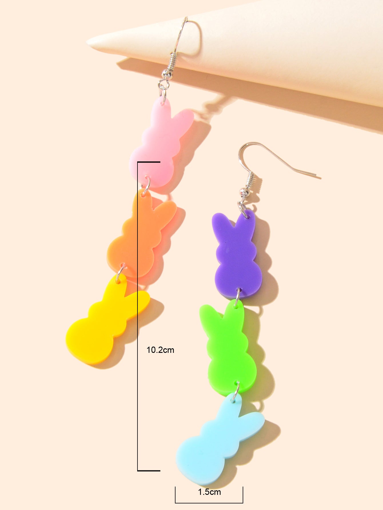 Colouful Resin Rabbit Hanging Bunny Earrings Animal Jewelry-3