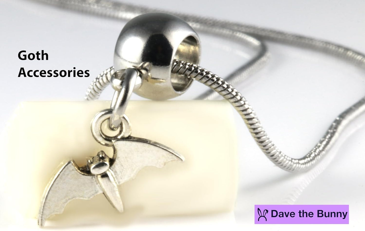 Dave The Bunny Goth Accessories for Women and Men - Bat Necklace - Ideal for Gothic Decor & Gothic Jewelry Collection Bat Jewelry for Women and Men that makes Great Goth Necklaces-3