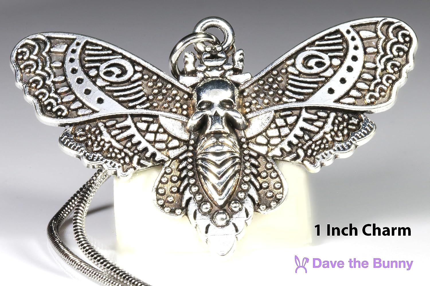 Dave The Bunny Gothic Jewelry for Men - Death Head Moth Necklace or Silver Butterfly Necklace for Women-2