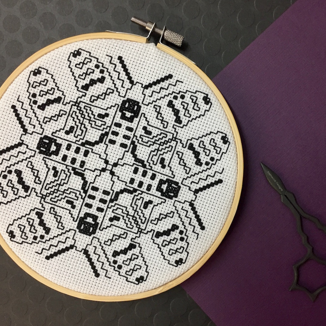 Blackwork Moth Counted Cross Stitch DIY KIT-1
