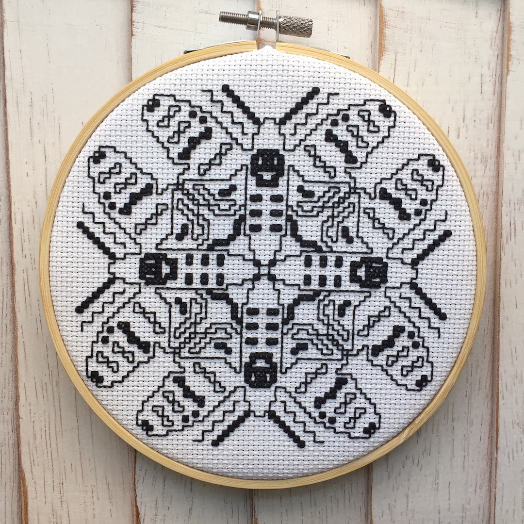Blackwork Moth Counted Cross Stitch DIY KIT-0
