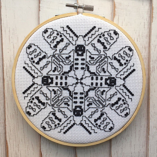 Blackwork Moth Counted Cross Stitch DIY KIT-0