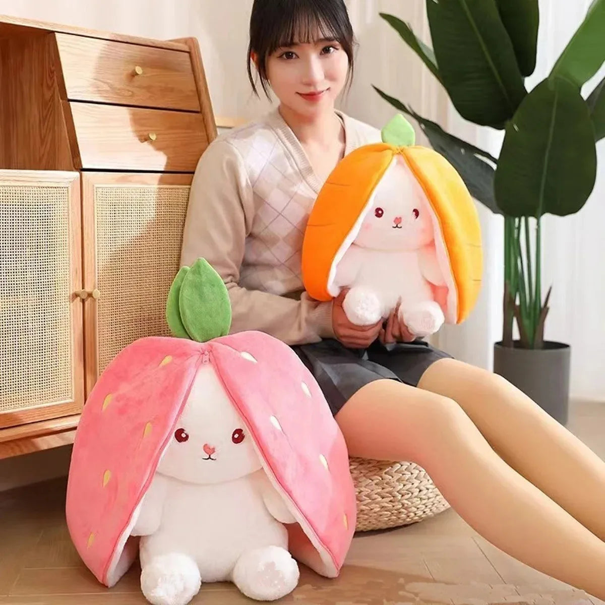 Kawaii Fruit Bunny Plush Toy for Kids-3