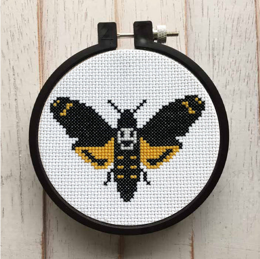 Deadhead Moth Counted Cross Stitch DIY KIT Beginner-0