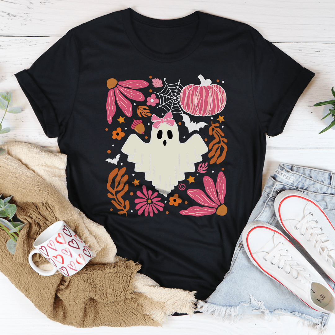 Halloween Pink Ghost Tee-0