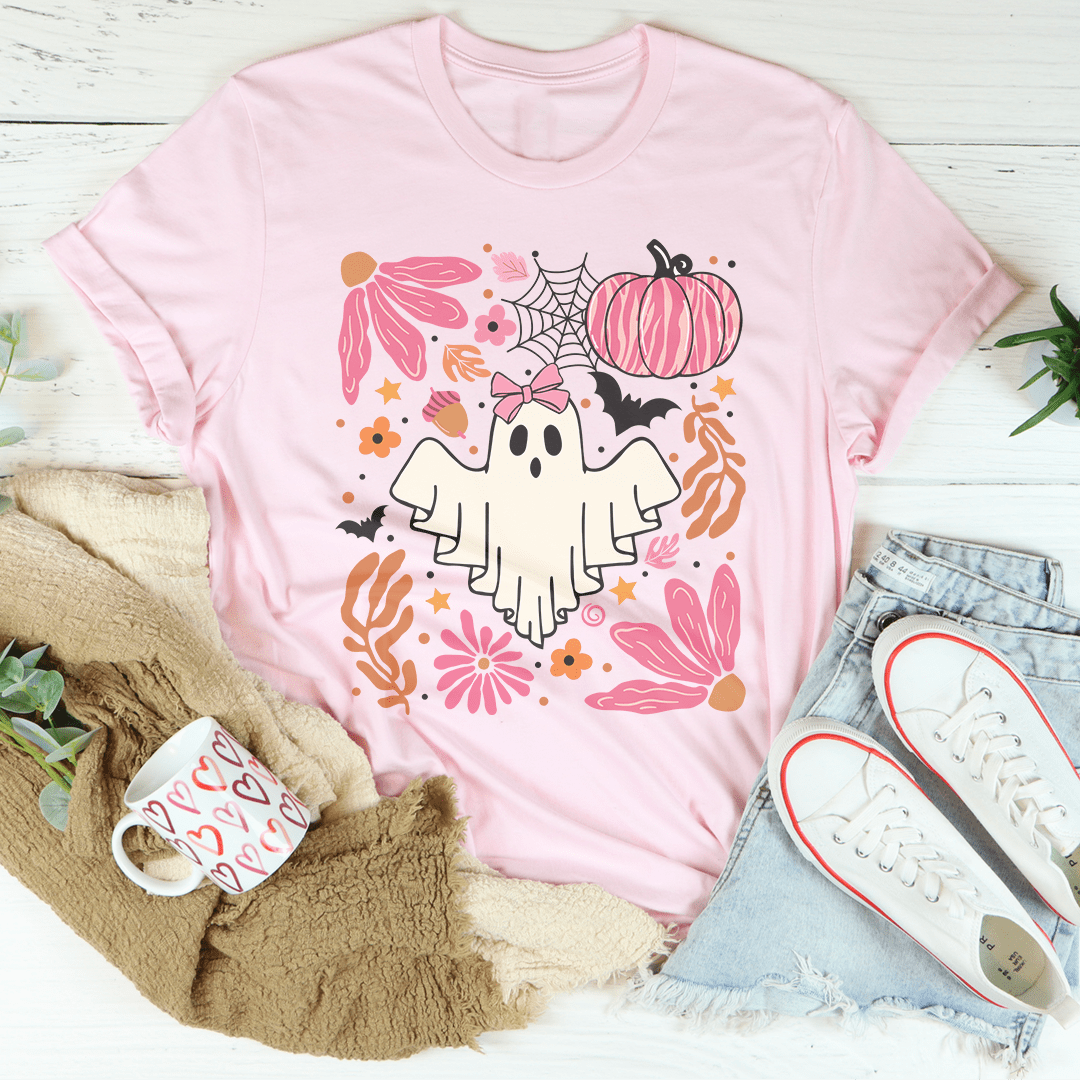 Halloween Pink Ghost Tee-1